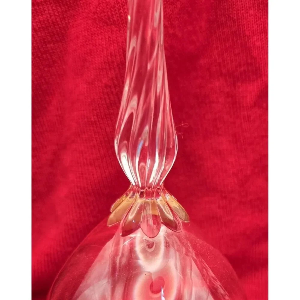 Vintage Drinkware Blown Glass Elegant Swirl Stem Gold Lenox Wine Glasses